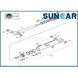 Wholesale XKCD-01397 Hydraulic Sealing Kit CASE Part CX26C XKCD01397 Boom Swing Cylinder Seal Kits from china suppliers
