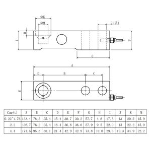 0.22t-4.4t Compression Load Cell Sensor 350 Ohm Stainless Steel Stress Sensors