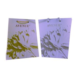 Anvenue Trapezia Bags, Paper Carrier Bag With Embossed Pattern, Gold Twist Rope