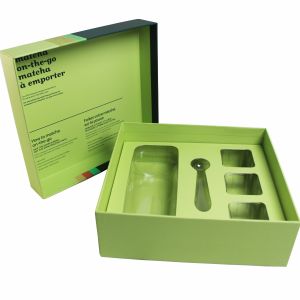 Green Magnetic Gift Packaging Box Made For Tea Products With Custom Design Near
