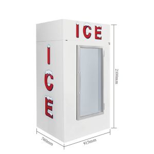 Air Cooling Glass Door Ice Merchandiser Stainless Steel 850l Ice Cream Display