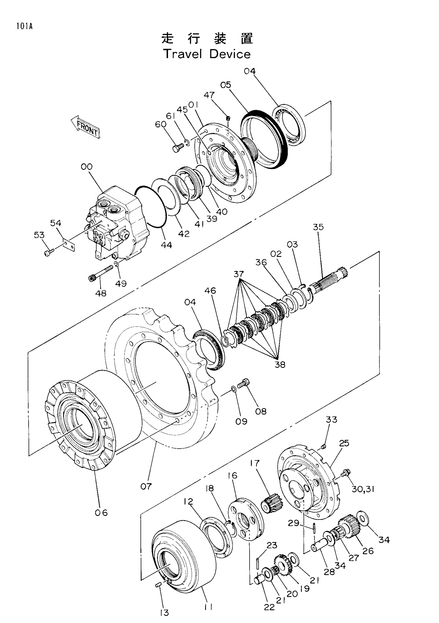 EX60-1 EX60SR Excavator Final Drive Hitachi Travel Device Assy 9069295 9096479 9138927