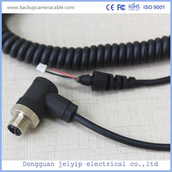 5 Pin Black Color Backup Camera Cable Rear , View Camera Cable Waterproof