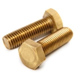Plain Finish Brass DIN933 DIN931 Hexagon Hex Head Bolts for Construction