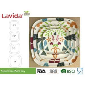 Colorful garden flower and leaf style Disposable Environmentally friendly Bamboo