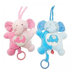 China 0.2M Pink Blue Infant Plush Toys Peek A Boo Musical Elephant Stuffed Animal PP Cotton on sale