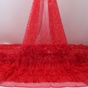 Direct Sale 3 mm Glitter Custom various Design Sequin Fabric Mesh Tulle Fabric