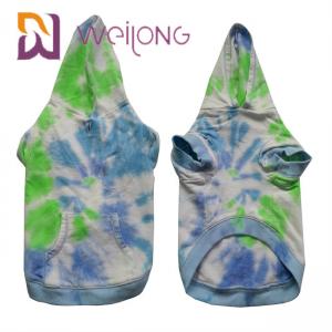 China Cotton French Terry Tie - Dye Pet Hoodie House Dog Hoodies on sale
