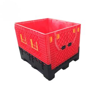 cheap large foldable collapsible plastic pallet box bulk container collaps