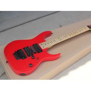 Factory Custom Red Body Electric Guitar with Floyd Rose,HSH Pickups,Black Dots