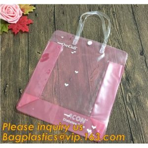 Factory Custom made Environmental PVC clear packaging toy storage handle bag