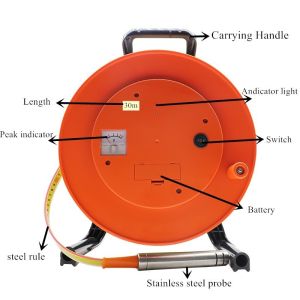 Industrial Grade ABS PVC Steel Probe 150M Steel Rule Portable Water Level Depth