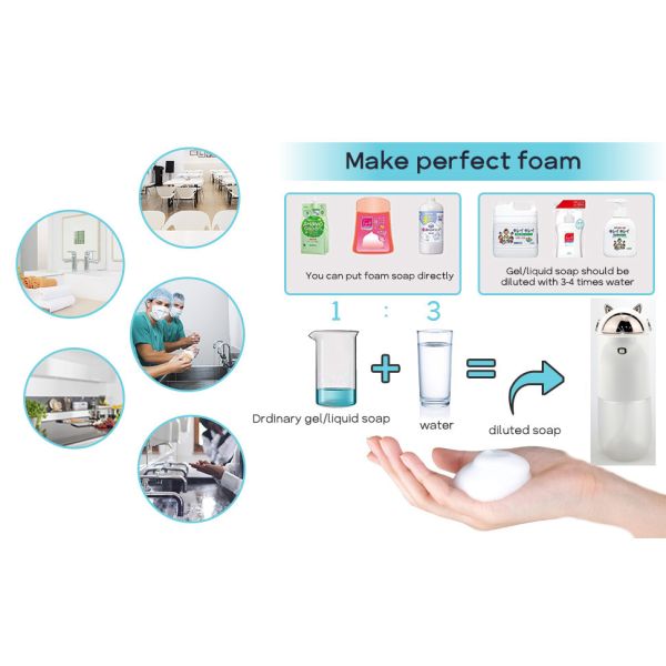 Plastic Bottle Foaming Soap Dispensers 400ML Battery Operated