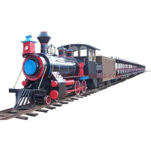 Amusement Park Train Rides Fiberglass Material Customized Track Length