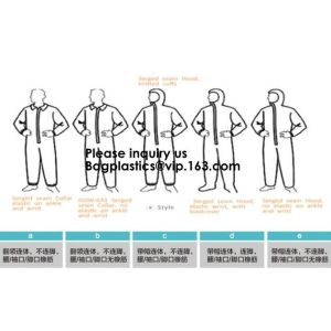 Polypropylene Coverall, Disposable, Elastic Cuff, White, Xlarge,SMS Coverall