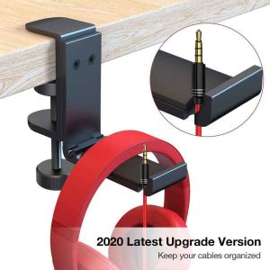 Foldable Adjustable Gaming Headset Hanger Under Desk RoHS Approved