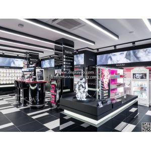 High level customzied cosmetics display design showcase custom design retail