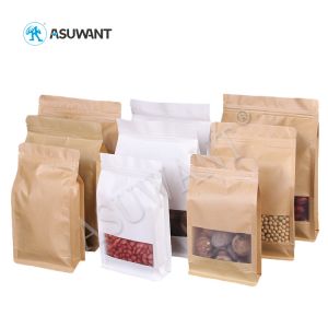 Food Grade Kraft Paper Zipper Bags Custom Printed k With Customized Logo