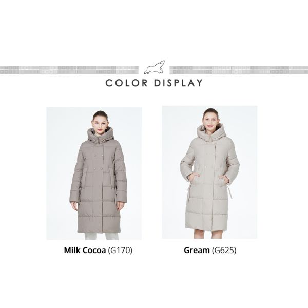 102cm-106cm Double Breasted Winter Coat Cotton Double Breasted Down Coat