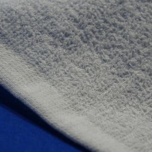 bright white rolled scented Disposable cotton airline towel in tray