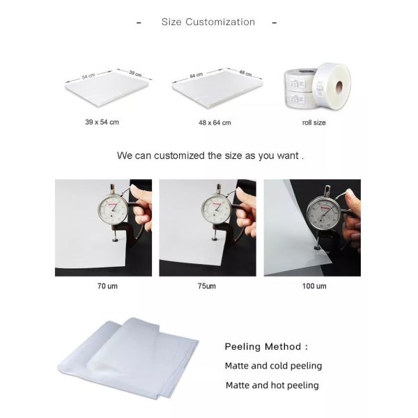 Matte Cold Peeling Offset Print Film Garment Screen Printing Printer Film