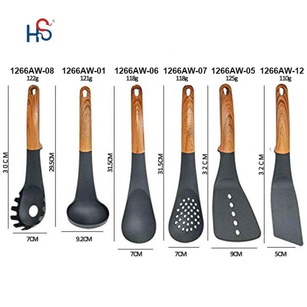 Kitchen Accessories Cooking Utensils Non Toxic Customized with Black ABS Handle Tools