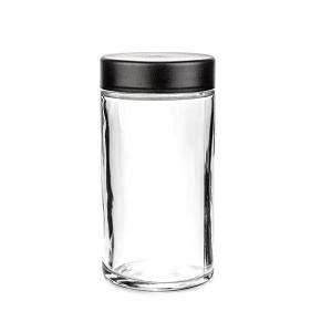China Transparent White Glass Cosmetic Jars Flower 6 Oz Glass Jars With Lids Smooth Round on sale