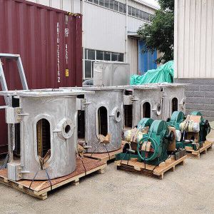 100kg Tilting Induction Melting Furnace for Aluminum Scraps