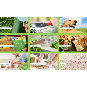 Compostable Caddy Liners plastic Garbage Bag on Roll, biodegradable compostable