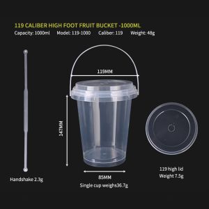 Customized Salad PP Plastic Cups With Handle With Carton Package