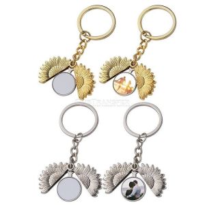 Custom Blank Vintage Sublimation Sunflower Locket Necklace Personalized Locket