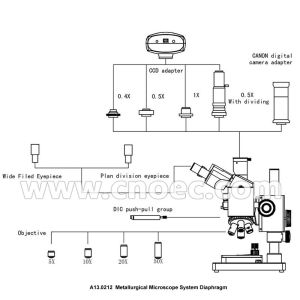 BF / DF DIC Metallurgical Optical Microscope Halogen Lamp Infinity System A13