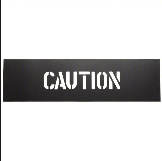 Custom Safety PVC Caution Stencil For Public Place Black