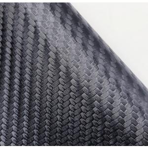 China Flame Retardant Black PVC Leather 0.6mm Carbon Fiber Embossed Leather on sale
