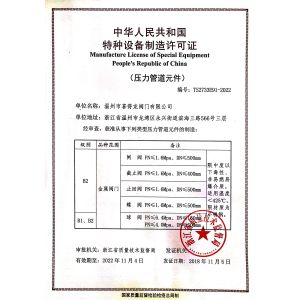 Wenzhou Xidelong Valve Co. LTD Certifications