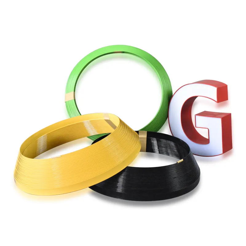 ABS Engineering Plastic Letter Trim Cap 40m Sign Trim Cap Adhesive