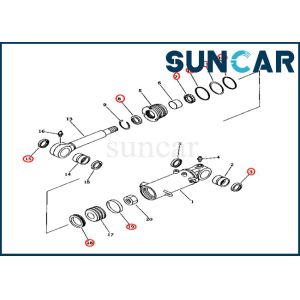 China Blade Lift Cylinder Seal Kit 707-98-32810 7079832810 For PC40-7 PC40MR-1 Komatsu Blade Lift Cylinder Sealing Kit on sale