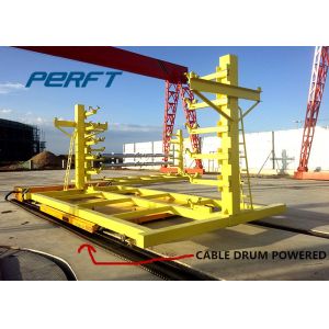 Wholesale 10 T Cable Drum Plate Rail Transfer Cart for industrial warehouse material transportation from china suppliers