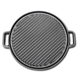 Cast Iron Flat Fry Stovetop Grill Pan Reversible Roasting Non Stick BBQ Grill