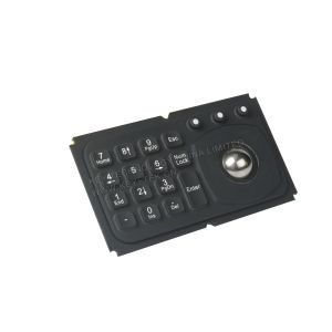 Mini 15 key panel mount keyboard with trackball for medical , diagnostic