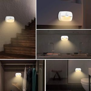 LED Motion Sensor Light Battery Operated Wireless Wall Lamp Night Light No Glare