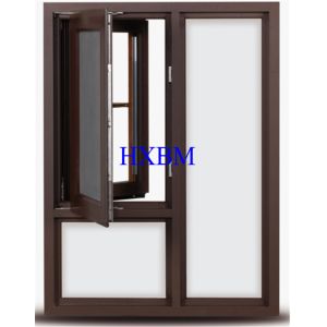 Inward Opening Wooden Casement Windows ISO9001 With Three Layer Grids