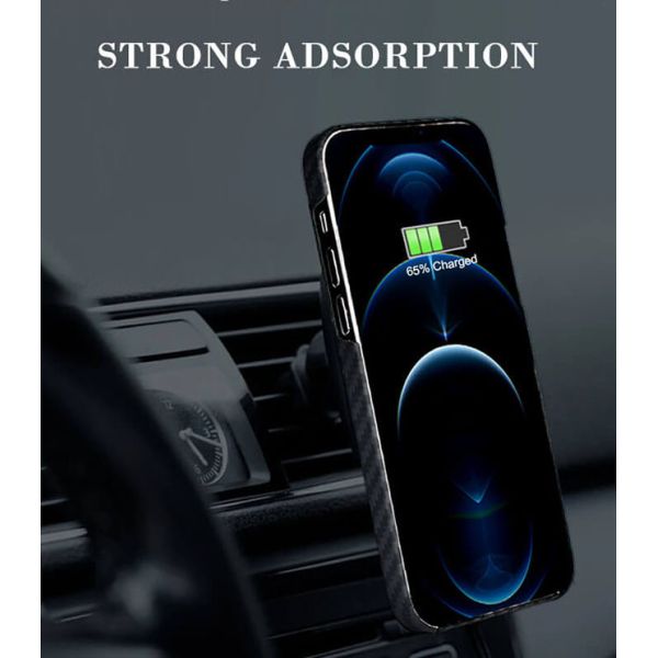 Magnetic Black Color Full Cover Aramid Fiber Phone Case For iPhone 12 Pro Max Kevlar Mobile Case