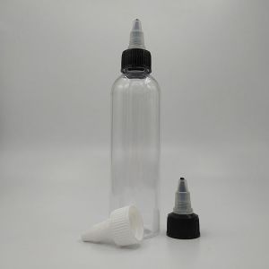 China Custom Clear Plastic Screw Top Bottles With Custom Label Panel And Screw Neck Finish on sale