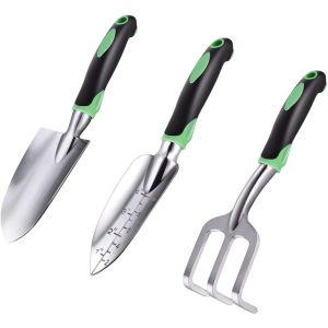 Heavy Duty Cast 3PCS Garden Tool Set Aluminum With Ergonomic Rubberized Non Slip