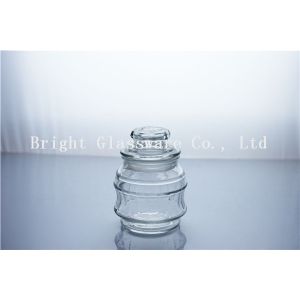 Wholesale machine pressed small glass candy jar with lid from china suppliers