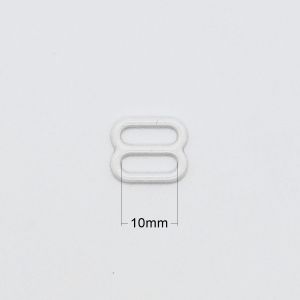 10mm Bra Strap Adjuster In Metal With Nylon Coated White