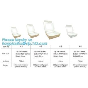 Wholesales custom rectangle die cut packaging lunch food kraft paper corrugated