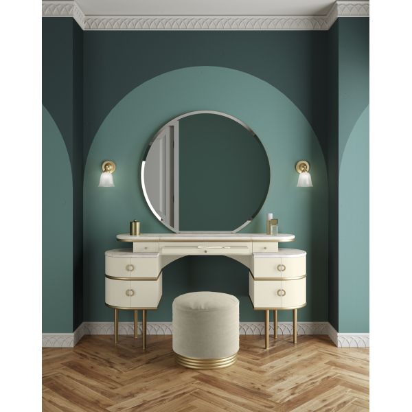MDF Lighted Corner Vanity Set Standing Dressing Table