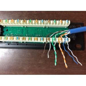 19" 110 IDC UTP Unshielded Rack Mount Patch Panel 24 Port Cat5e With Cable